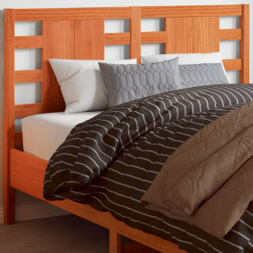 Headboard Wax Brown Solid Pine Wood 53.1 in Durable Hea...