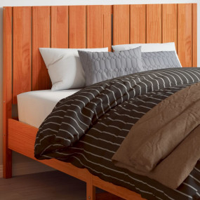 Headboard Wax brown Solid pine wood Twin Decorative Inl...