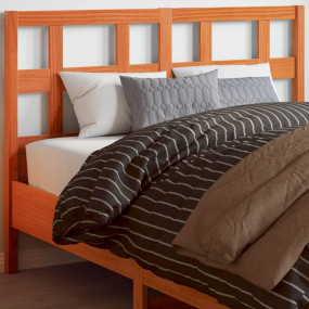Headboard Wax brown Solid pine wood 53.1 in wide