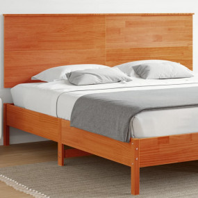 Headboard Wax Brown Solid Pine Wood Double Headboard