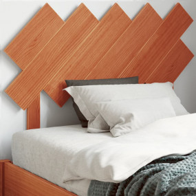Headboard Wax Brown Solid Pine Wood Single Decorative I...
