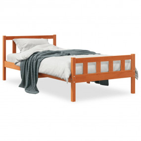 Bed Frame Wax Brown Solid Pinewood Small Single Durable