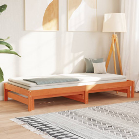 Day Bed Wax Brown Solid Pine Wood 31.5 x 79.0 in
