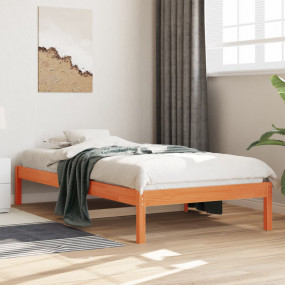 Day Bed Wax Brown Solid Pine Wood 35.4 x 78.7 in Day Be...