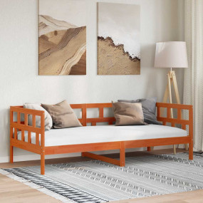 Day Bed Wax brown Solid Pine Wood Single