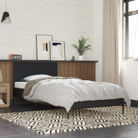 Bed Frame Black Engineered wood Small Single Modern Bed...