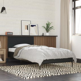 Bed Frame Black Engineered wood, metal Single Modern Be...