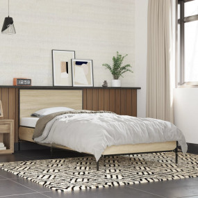 Bed Frame Sonoma Oak Engineered wood Single Durable Bed...