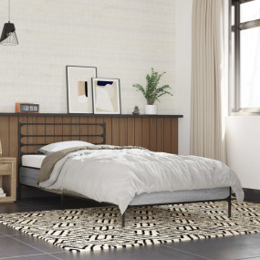 Bed Frame Grey Sonoma Engineered wood and metal Single ...