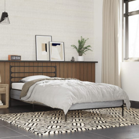 Bed Frame Gray Sonoma Engineered wood, Metal, Plywood S...