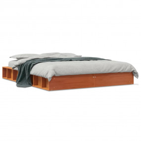 Bed Frame Wax brown Solid pine wood Small Double Durabl...