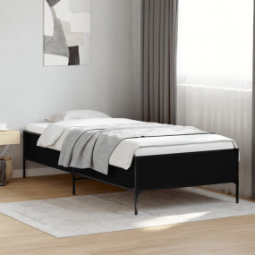 Bed Frame Black Engineered wood, metal, plywood Twin Du...