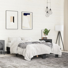 Bed Frame Black Engineered wood, metal, plywood Double ...