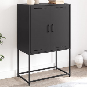 Highboard Black Steel Medium Highboard Rectangular Indu...