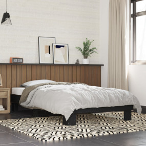 Bed Frame Black Engineered wood, metal, plywood Twin Du...