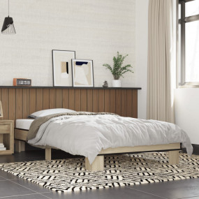 Bed Frame Sonoma Oak Engineered wood and metal Single D...