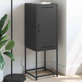 Highboard Black Steel Tall Highboard Rectangular Indust...