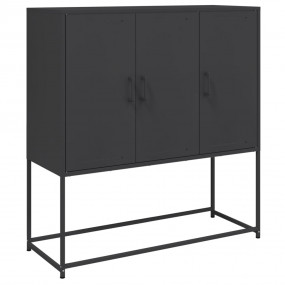 Highboard Black Steel Medium Highboard Rectangular Indu...