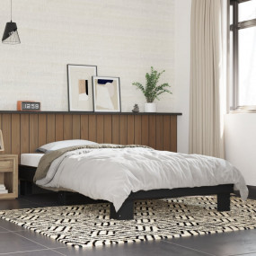 Bed Frame Black Engineered wood, metal, plywood Small s...