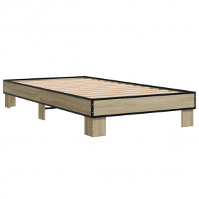 Bed Frame Sonoma Oak Engineered wood, Metal Small Singl...