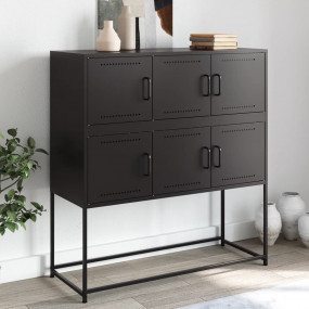 Sideboard Black Cold-rolled steel Medium Sideboard Rect...
