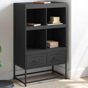 Highboard Black Cold-rolled steel Tall, Slim Highboard