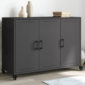 Sideboard Black Cold-rolled steel Medium Cabinet Rectan...