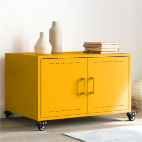 Coffee Table Mustard Yellow Cold-Rolled Steel Medium Co...