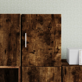 Wall Cabinet Smoked Oak Engineered Wood Small Wall Cabi...