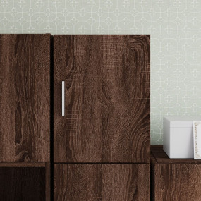 Wall Cabinet Brown Oak Engineered Wood Medium Wall Cabi...