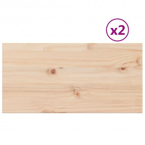 Table Top Set of 2 Brown Solid pine wood 23.6 in x 11.8...