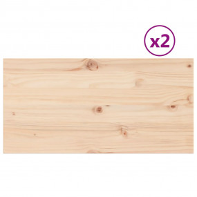 Table Top Set of 2 Natural Solid pine wood Medium Durab...