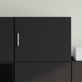 Wall Cabinet Black Engineered wood Compact Wall Cabinet