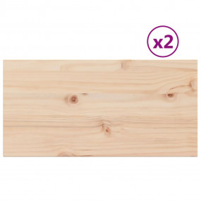 Table Top Set of 2 Natural Wood Solid Pine Medium Table...