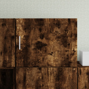 Wall Cabinet Smoked Oak Engineered Wood Medium Wall Cab...