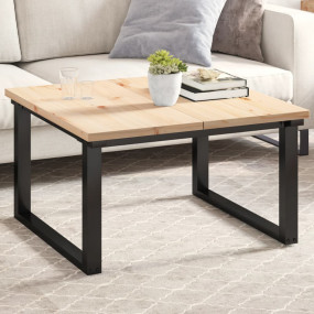 Table Top Set of 2 Natural Solid Pine Wood 31.5x15.7 in...