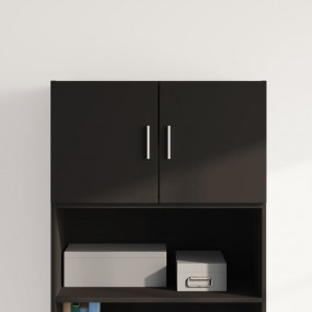 Wall Cabinet Black Engineered Wood Medium Wall Cabinet