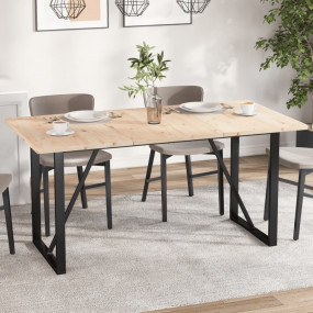 Table Top Set of 3 Natural Wood Solid pine wood 31.5 x ...