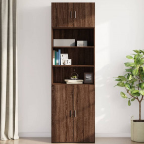 Wall Cabinet Brown Oak Engineered Wood Medium Wall moun...
