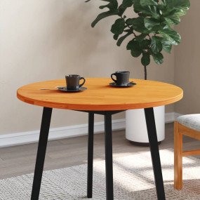 Table Top Wax Brown Solid Pine Wood 31.5 in Diameter Du...