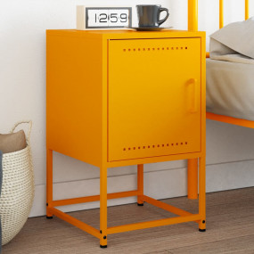 Bedside Cabinet Mustard Yellow Steel Medium Bedside Cab...