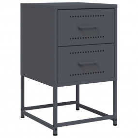 Bedside Cabinet Anthracite Steel Bedside Cabinet Rectan...