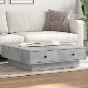 Coffee Table Concrete Grey Engineered Wood Medium Coffe...