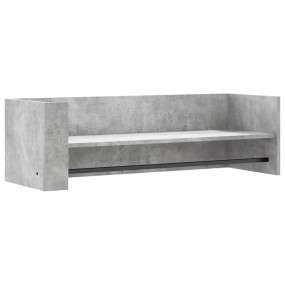 Wall Shelf Concrete Gray Engineered Wood Medium Wall Sh...