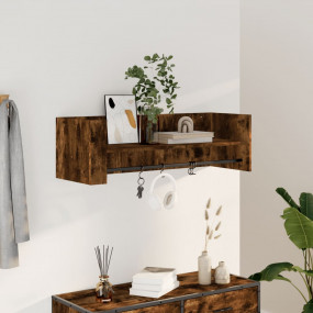 Wall Shelf Smoked Oak Engineered Wood 39.4 in Wide Wall...