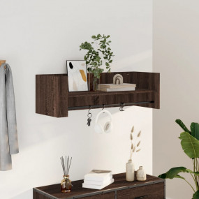 Wall Shelf Brown Oak Engineered Wood 39.4 x 13.8 x 12.0...