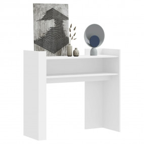 Console Table White Engineered wood 39.4x13.8x35.4 in