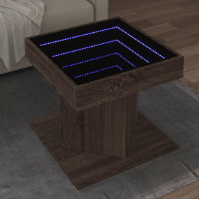 Coffee Table Brown oak Engineered wood, glass Compact