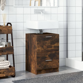 Sink Cabinet Smoked Oak Engineered Wood 15.7x14.6x23.2 ...