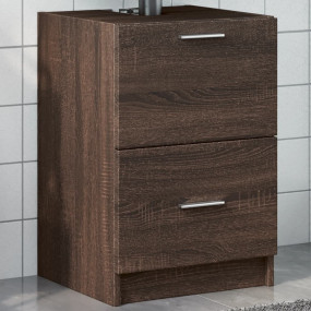 Sink Cabinet Brown Oak Engineered Wood 15.7 in x 14.6 i...